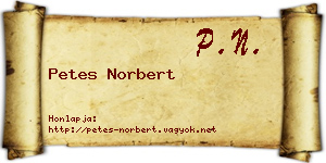 Petes Norbert névjegykártya