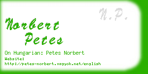 norbert petes business card